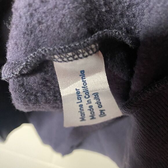 Marine Layer Jacket Mens XL Blue Hoodie Full Zip Sweatshirt Double Knit Logo - Picture 5 of 8